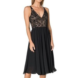 Dress the Population Alicia Mixed Media Dress